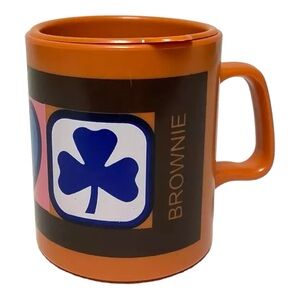 NEW VTG RARE Girl Guides Brownies “I ❤️ Brownies” Plastic Lidded Travel Cup